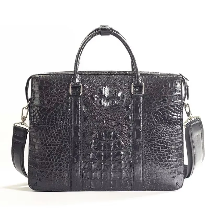 ourui new arrival bag male  men briefcase  black crocodile leather bag business  male  handbag  men bags