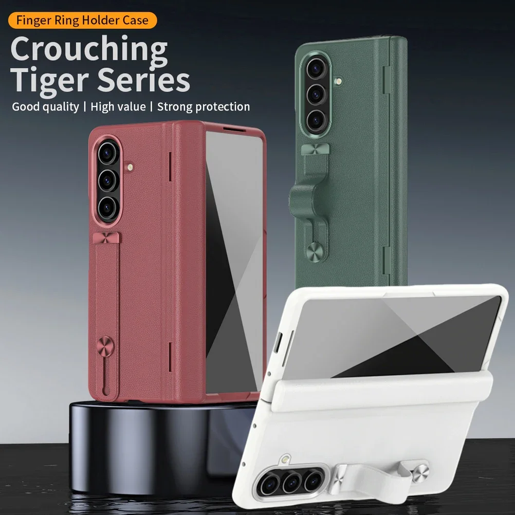 

Кожаный нижний кронштейн, держатель на петлях, защитная пленка из закаленного стекла, чехол для Samsung Z Fold 7 6 Galaxy Z Fold 5 4 3