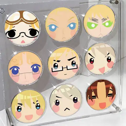 Face H-Hetalia Badges Tinplate Soft Button Pin Brooch Metal Badge Custom Jewelry Accessories Hat Bag Lapel