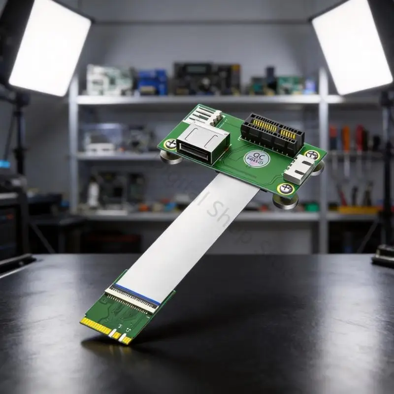 96BA M.2 WiFi Slot Extension With PCIe Board and Ribbon Cable, Practical Screw