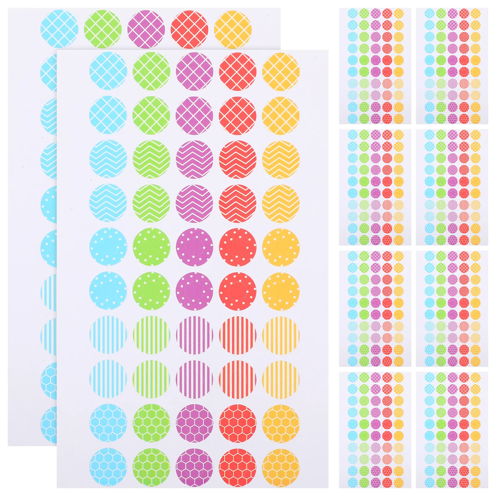 

10 Sheets Colorful Label Stickers Self-Adhesive Hole Reinforcement For Loose Leaf Paper Binder Note Books Round Reinforcements