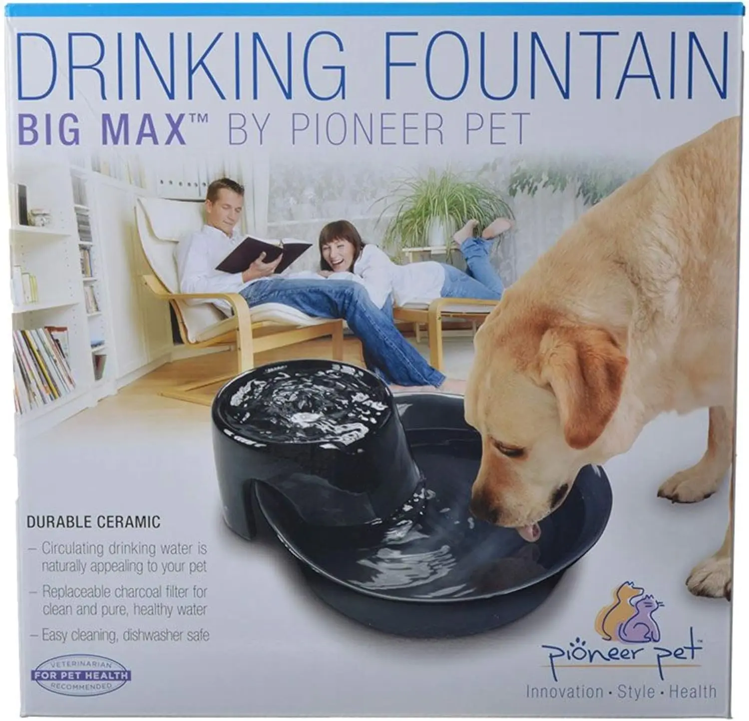 

Large Capacity Ceramic Water Dispenser 128 oz, Modern Black Design for Home Office Use, Elegant and Durable Drinking Fountain