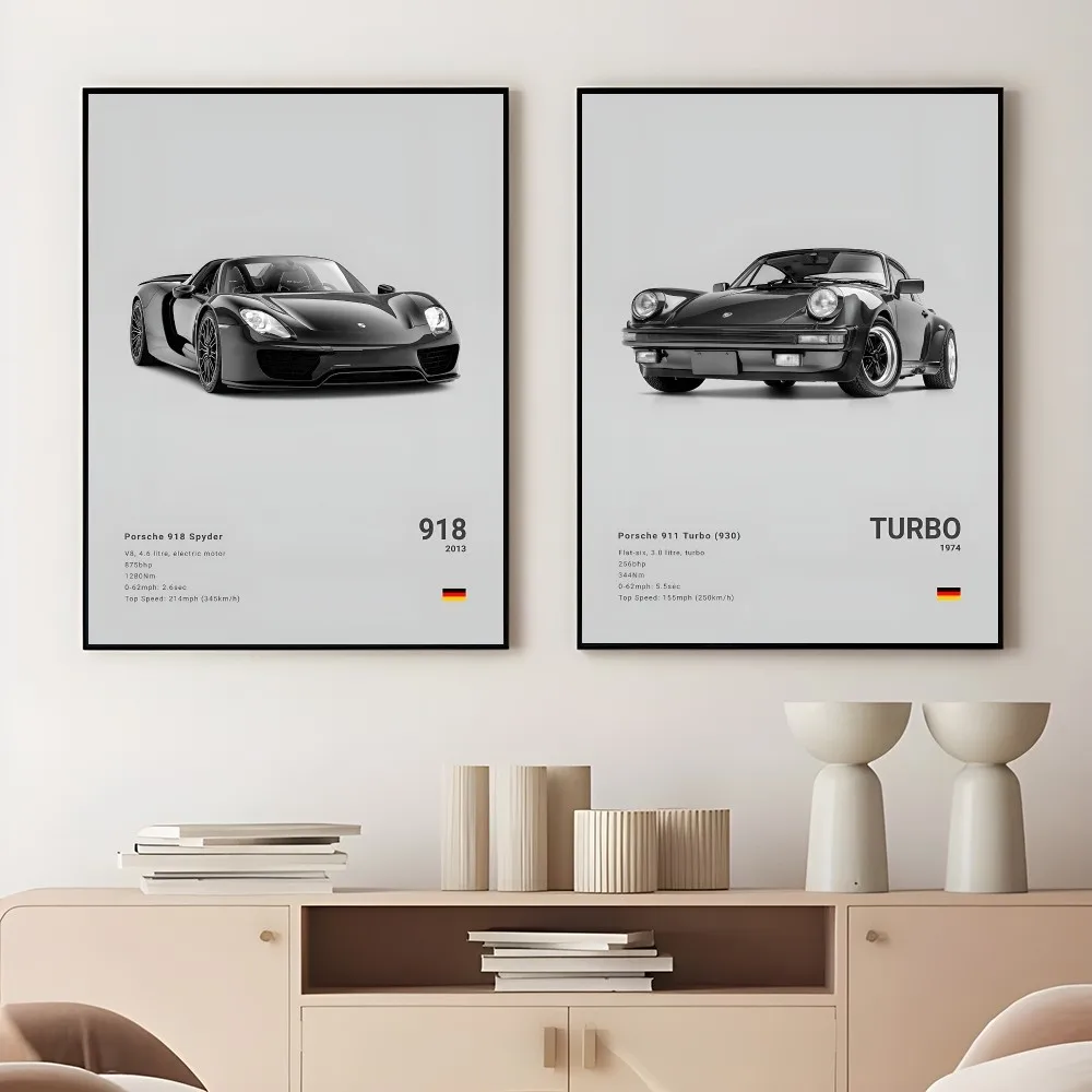 Sports Supercar P-Porsc-Che GT3-RS-911 Poster Sticky Wall Art Printing Waterproof Home Living Bed Room Bar Aesthetic Decor