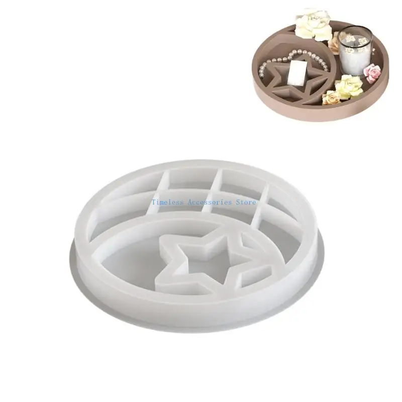 

97QE Easy Release Flexible Silicone Mould Fashion Accessory for Crafting Personalize Round Trays and Gifts Decoration