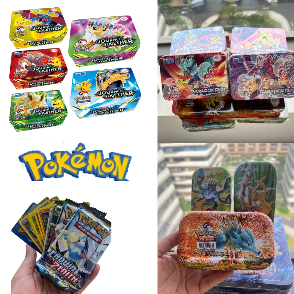 

41pcs/42pcs/48pcs/118pcs Iron Box Pokemon Card SStyle English Booster Battle Carte Trading Card Game GX V EX Cards Toys Gift