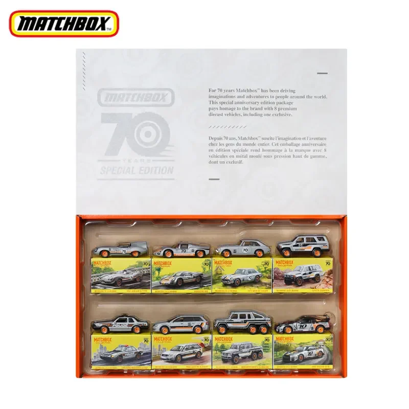 Original Mattel Matchbox 1/64 Car Diecast Alloy 70th Anniversary Collection Set HPC03 Vehicle Toys for Collector Birthday Gift