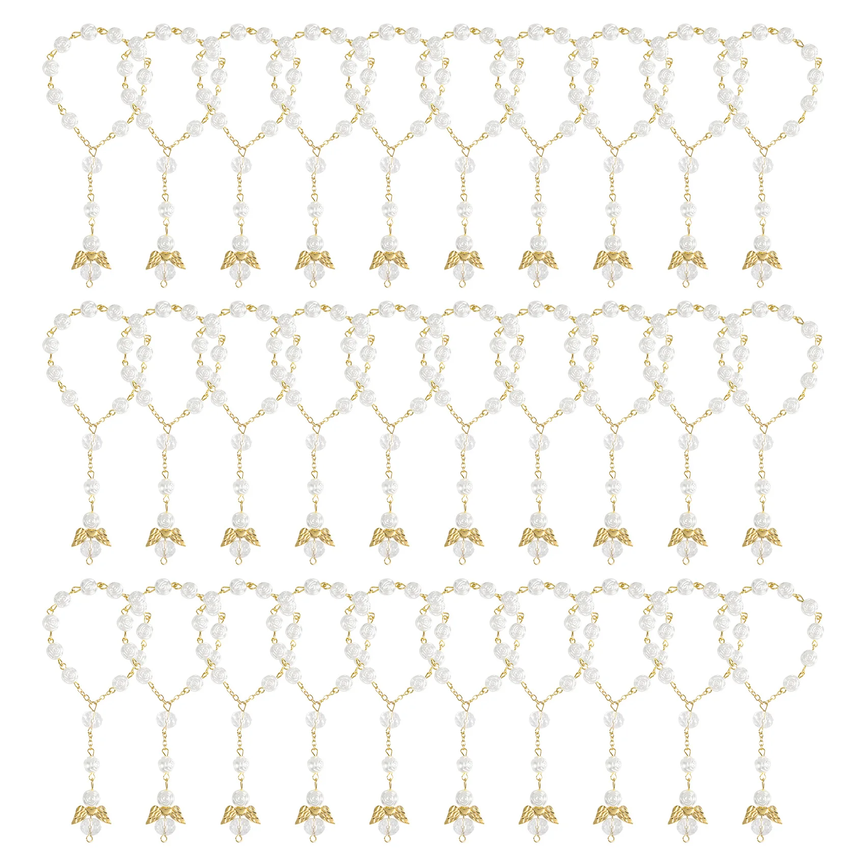 세례식 묵주 아크릴 묵주 구슬, 미니 묵주 천사, 첫 성찬식 세례식 찬송, 30 개