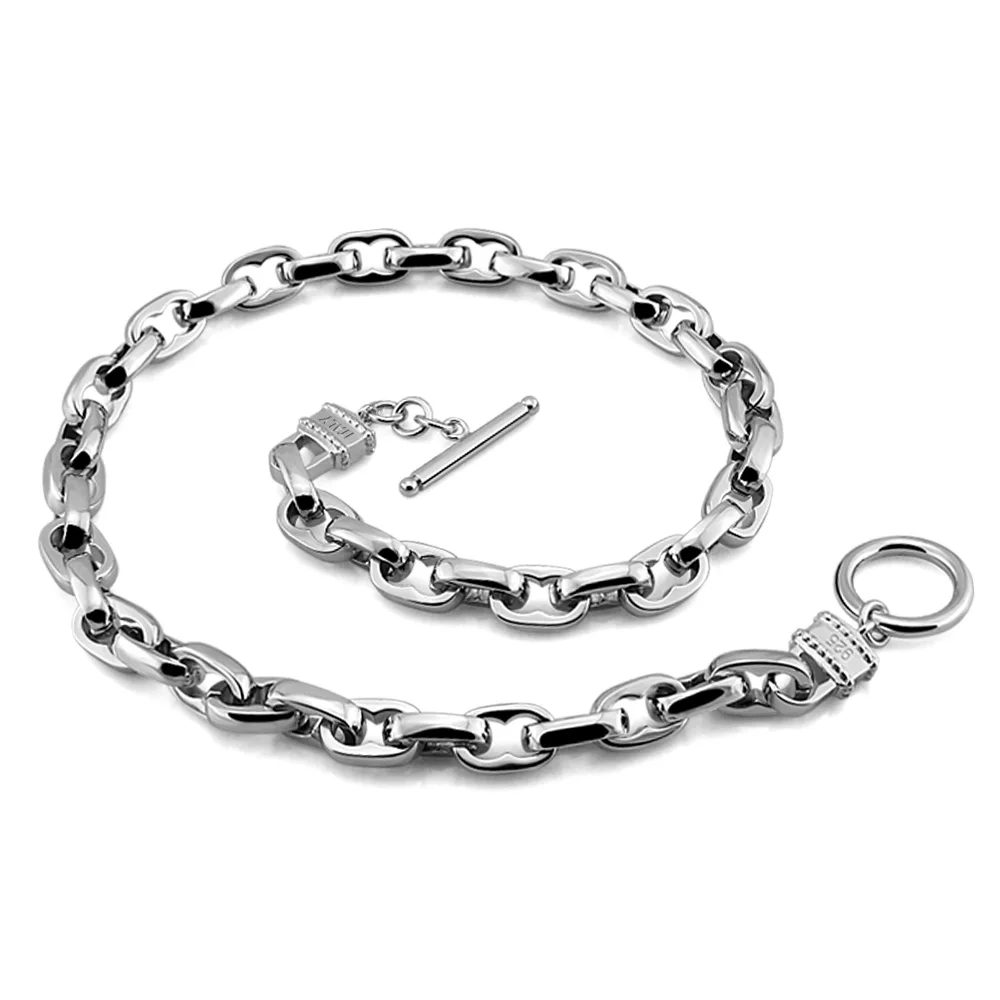 Hip Hop Silver 925 Cuban Chain 9mm Necklace Men Fashion Temperament Choker Round Lock Link Chain Necklace For Men Jewelry Gift