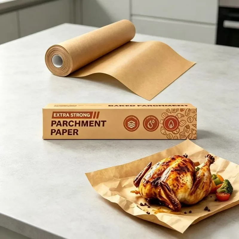 Unbleached Parchment Paper Roll, Non-stick Baking Paper for Baking, Cooking, Grilling, Roasting, Air Fryer and Steaming