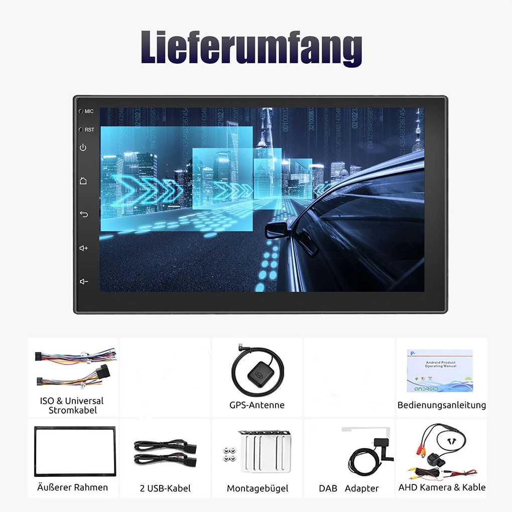 

Android Car Radio With AM/FM Tuner And Lenkradsteuerung Capability Android Auto Animierteisplay