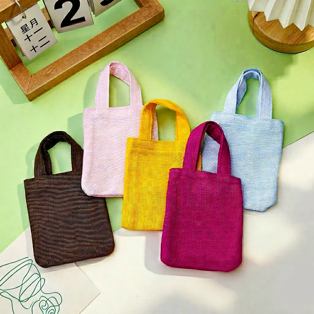 

Compact Storage Bag Soft Multi-Use Bag Charm Mini Handheld Pouch Portable Canvas Coin Purse For Casual Bags Small Item Storage