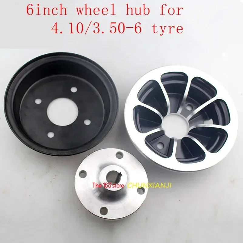 Best 6-inch keyway Aluminum alloy wheel hub fits for 4.10/3.50-6 tyres inner tube 6 \'\' ATV kart car Scooter Snow sweeper rims