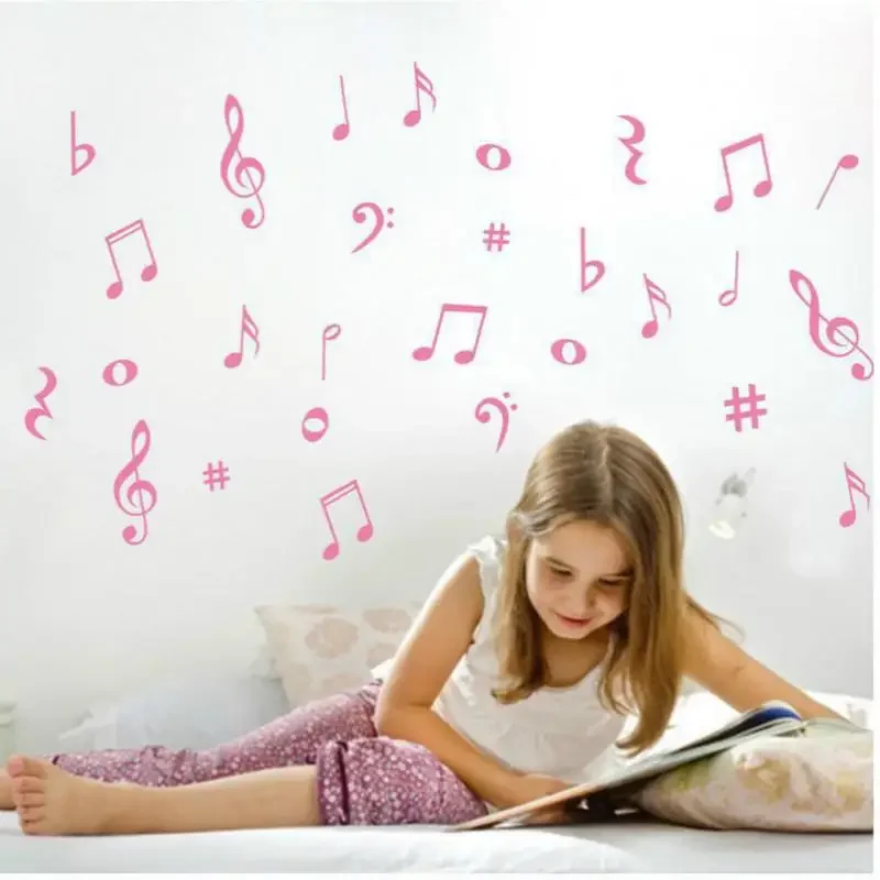 DIY Music Notes Stickers Classroom Kindergarten School Piano Room Home Decoration Wall