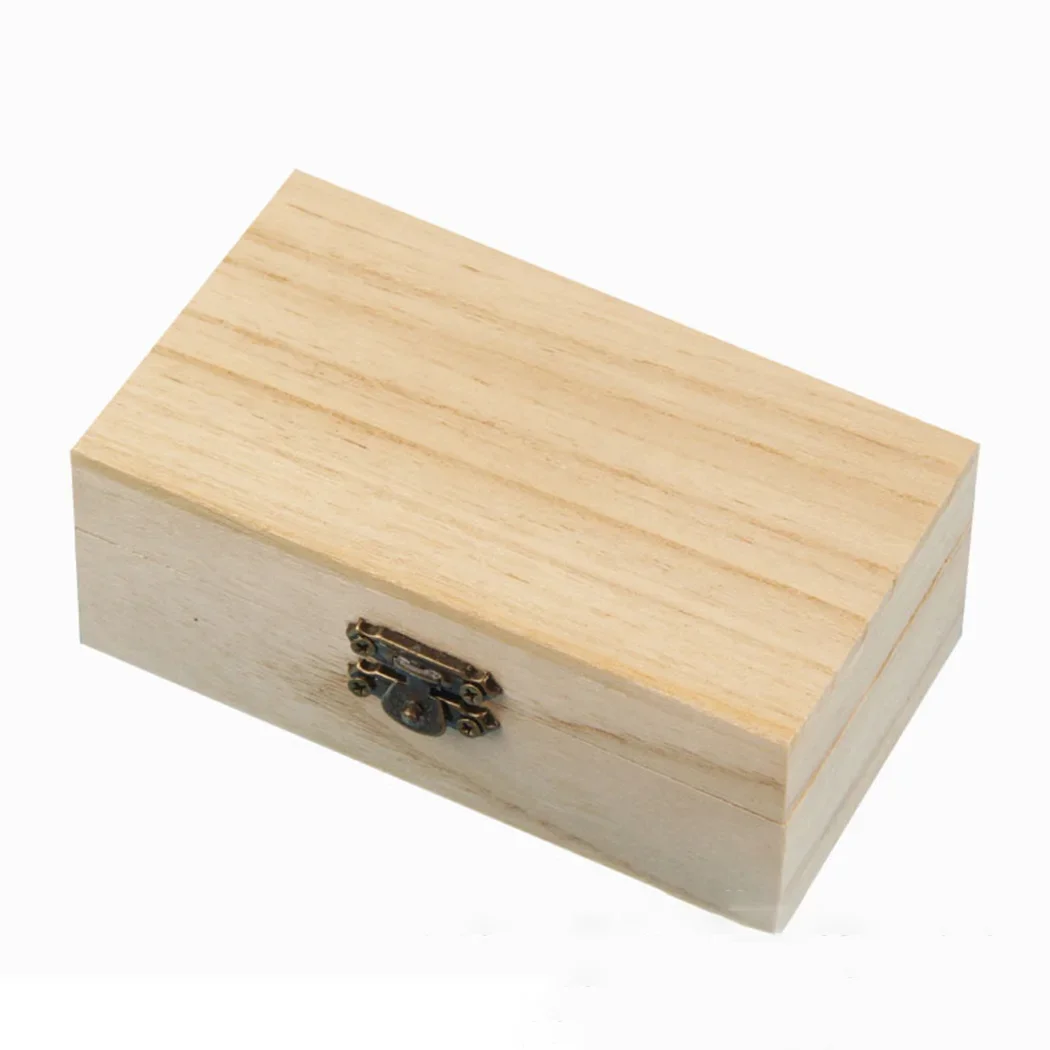 4 Sizes Plain Wooden Storage Box With Lid Square Craft Gift Boxes For Home Supply Storage Decoration For Small Sundries