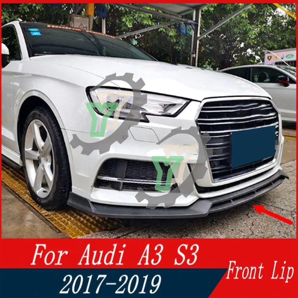 

4Pcs Car Front Bumper Lip Spoiler Splitter Diffuser Detachable Body Kit Cover Guard For Audi A3 S-line / S3 2017 2018 2019
