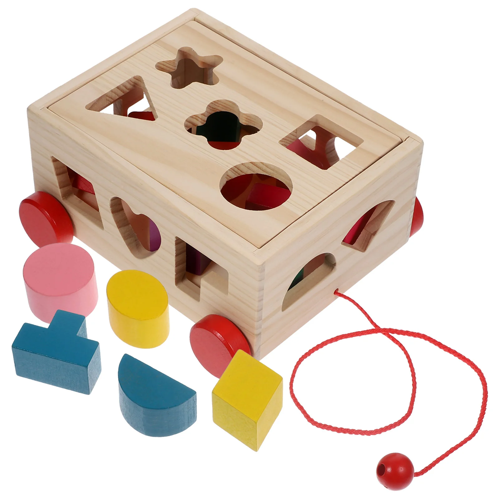 

Children's Toys Brain Game Geometrical Block Cognitive Wooden Sorting Blocks Toddler