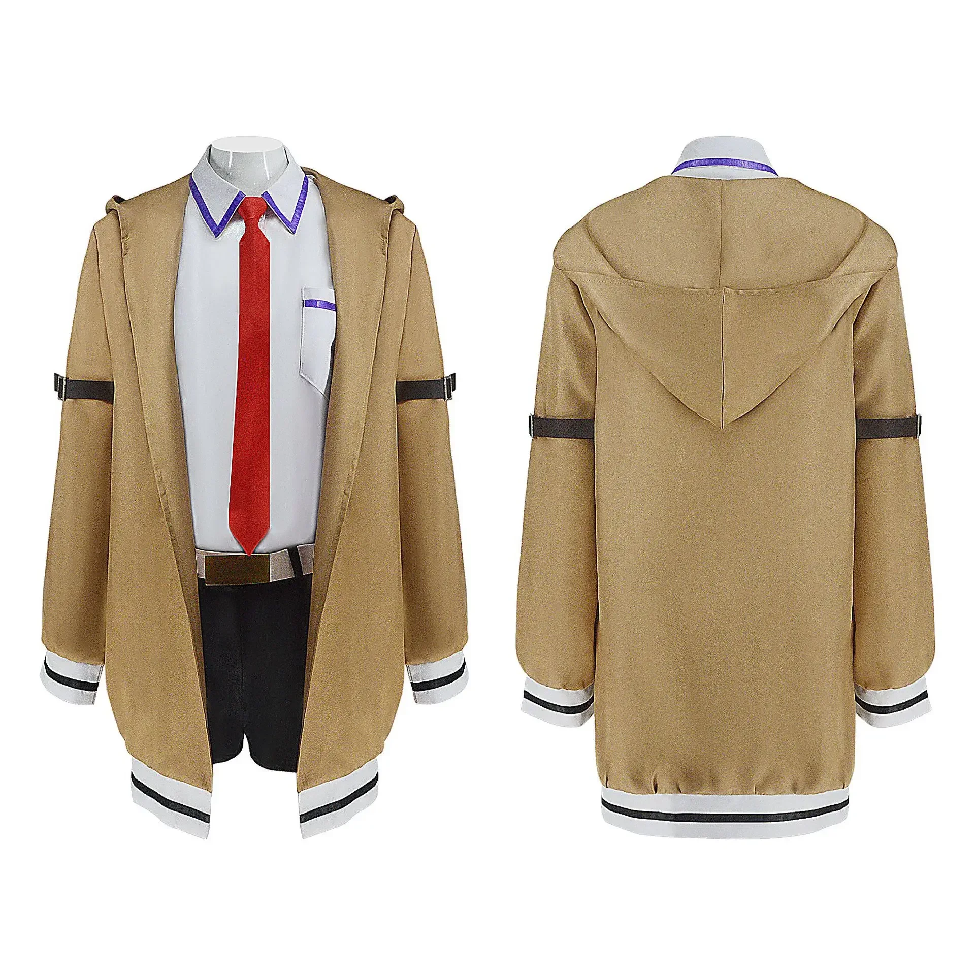 

Новый аниме-костюм для косплея 2025 года — комплект бежевого пальто, красный галстук и черная юбка, карнавальный костюм на Хэллоуин, Рождество