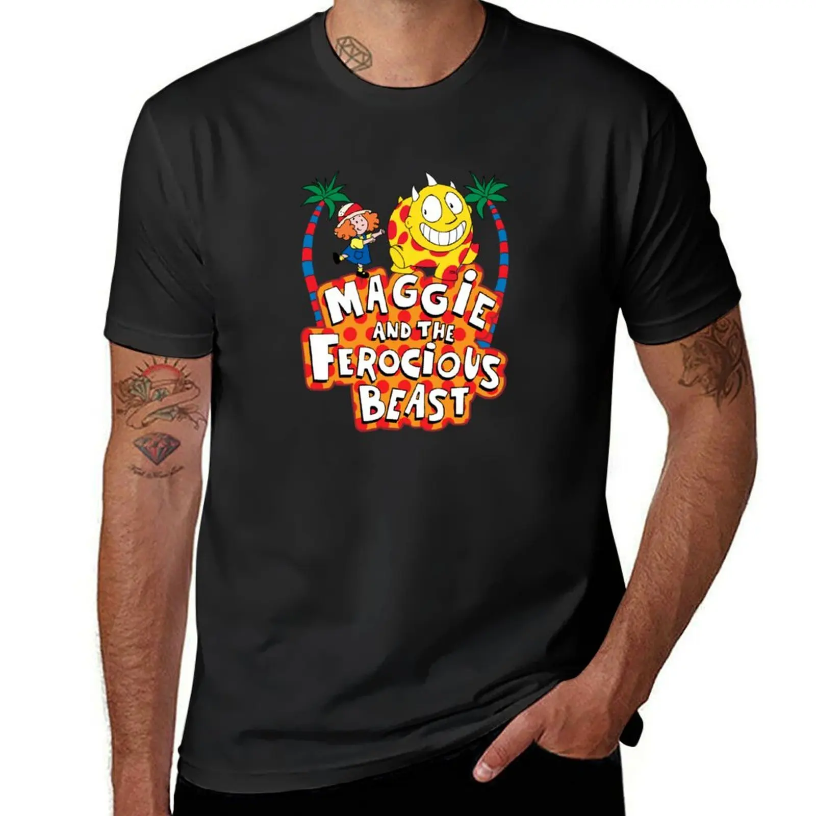 T-shirt maggie i okrutna bestia ubrania anime dla chłopca fruit of the loom męskie koszulki