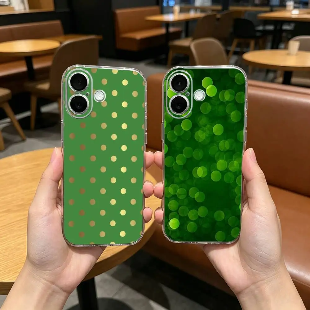 Luxury Mint Chip Transparent Shockproof Phone Case For iPhone 17,16,15,14,13,12,11 Plus,Pro Max