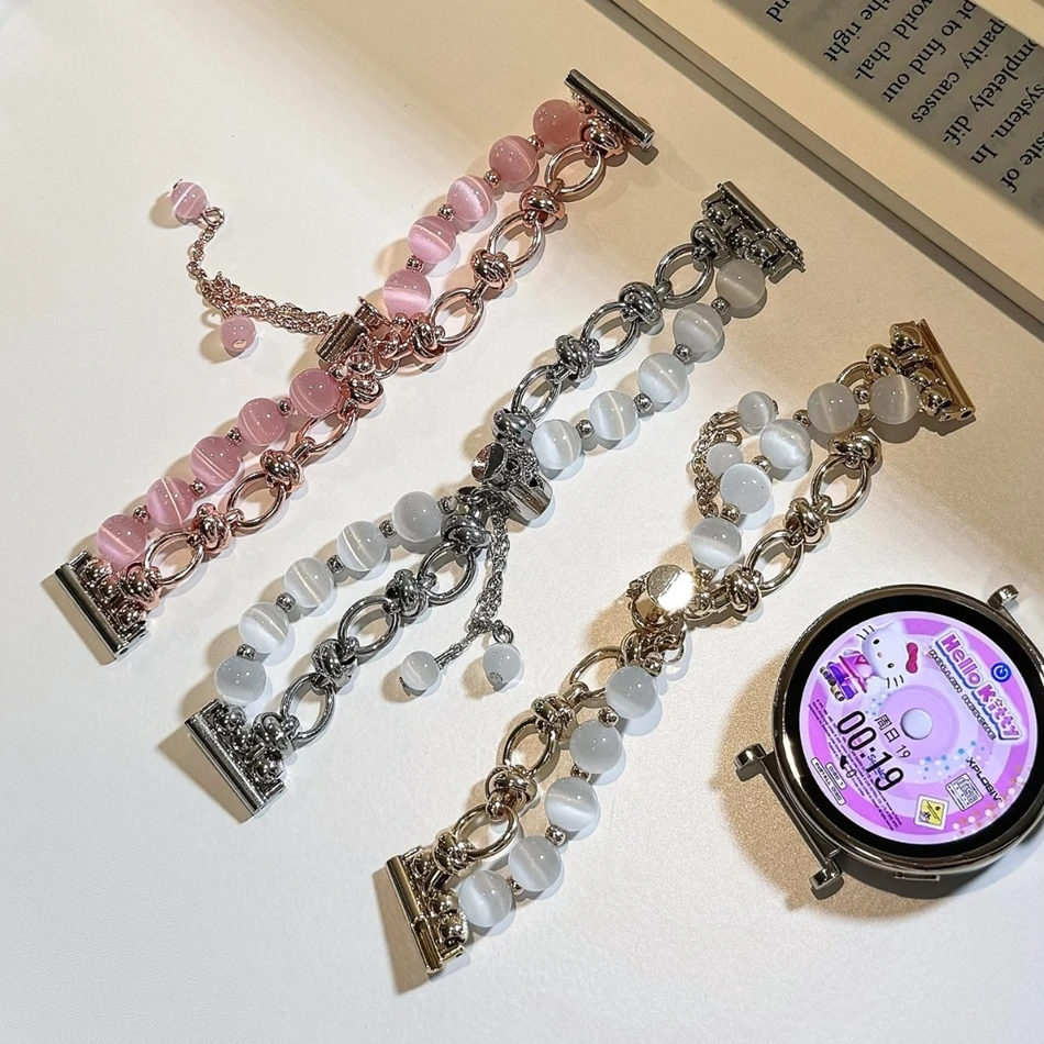 Luxury Opal Crystal Metal Strap For Samsung Galaxy Watch 7 6 5/Pro/4 Classic 44/40/46mm 20mm/22mm Band For Huawei Watch GT 4 3 2