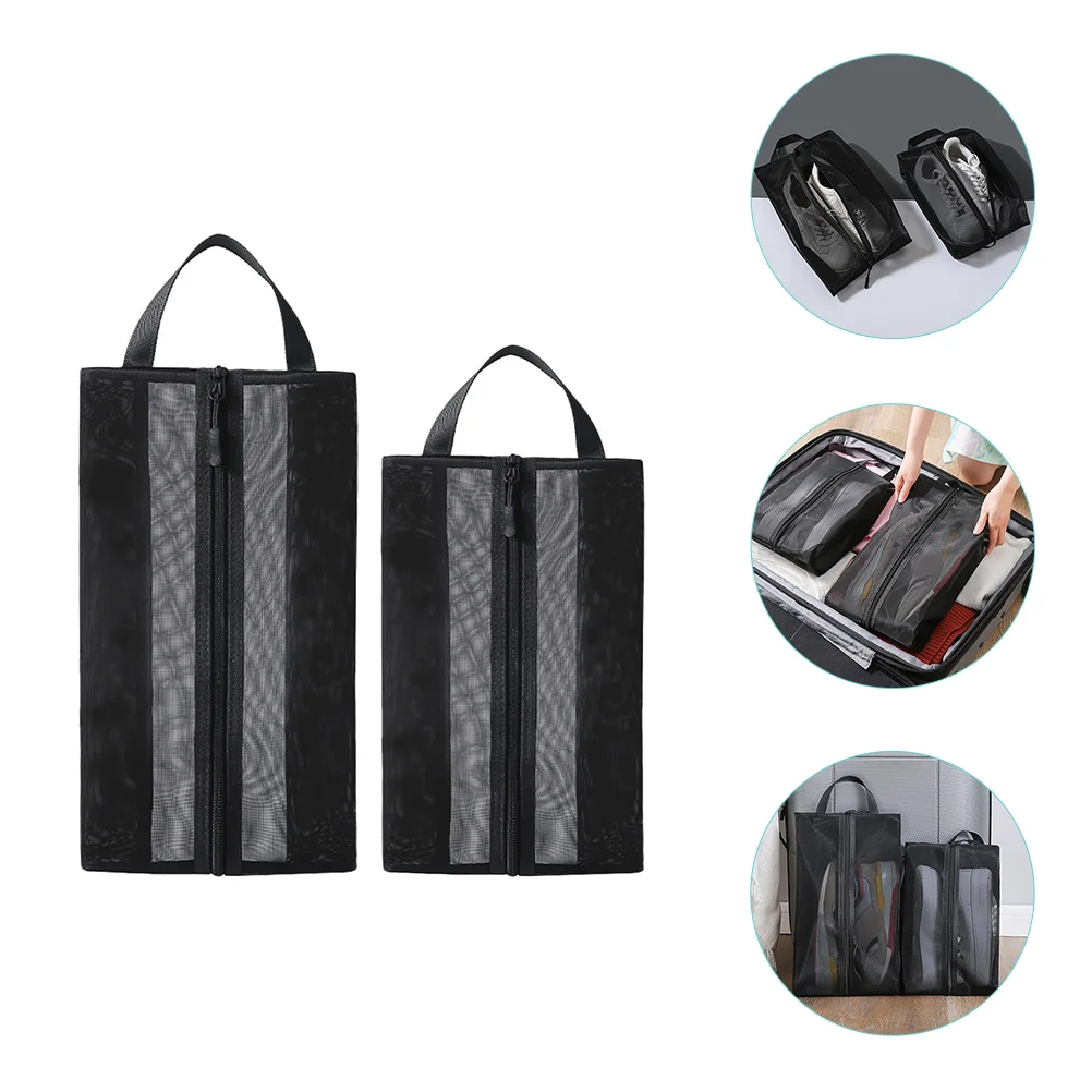 

2 Pcs Waterproof Shoe Pouch Mesh Storage Bag Organizer Man Bags for Travel Duffle