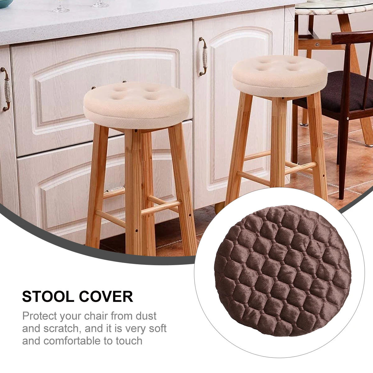 

1pc Elastic Pure Color Chair Stretchy Stool Protective Case Dust Resistant Seat Cover For Home Office Hotel Sofa Slipcover