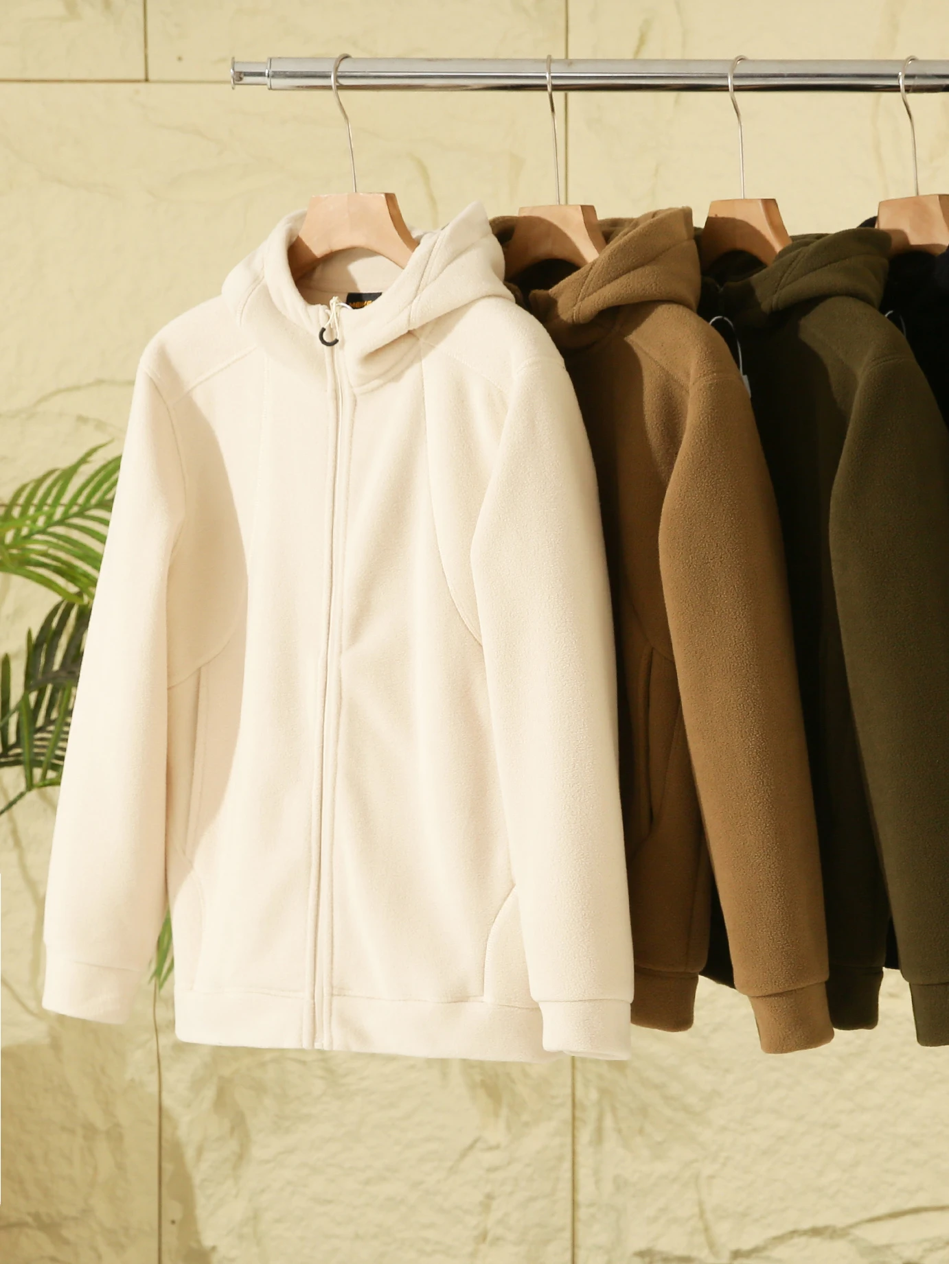 

Outdoor Faionable Thiened Fce Jaet Casual Couple Sle Autumn Winter Warm Polyester Fiber Zipper Closure Men's Jaet