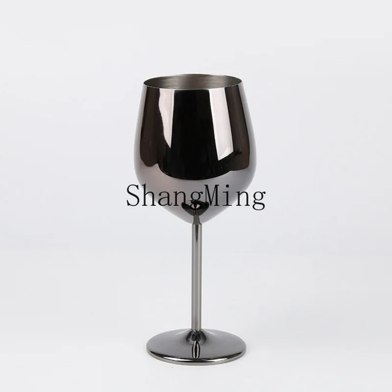 PYH light luxury stainless steel single-layer goblet large-capacity electroplated glass champagne glass