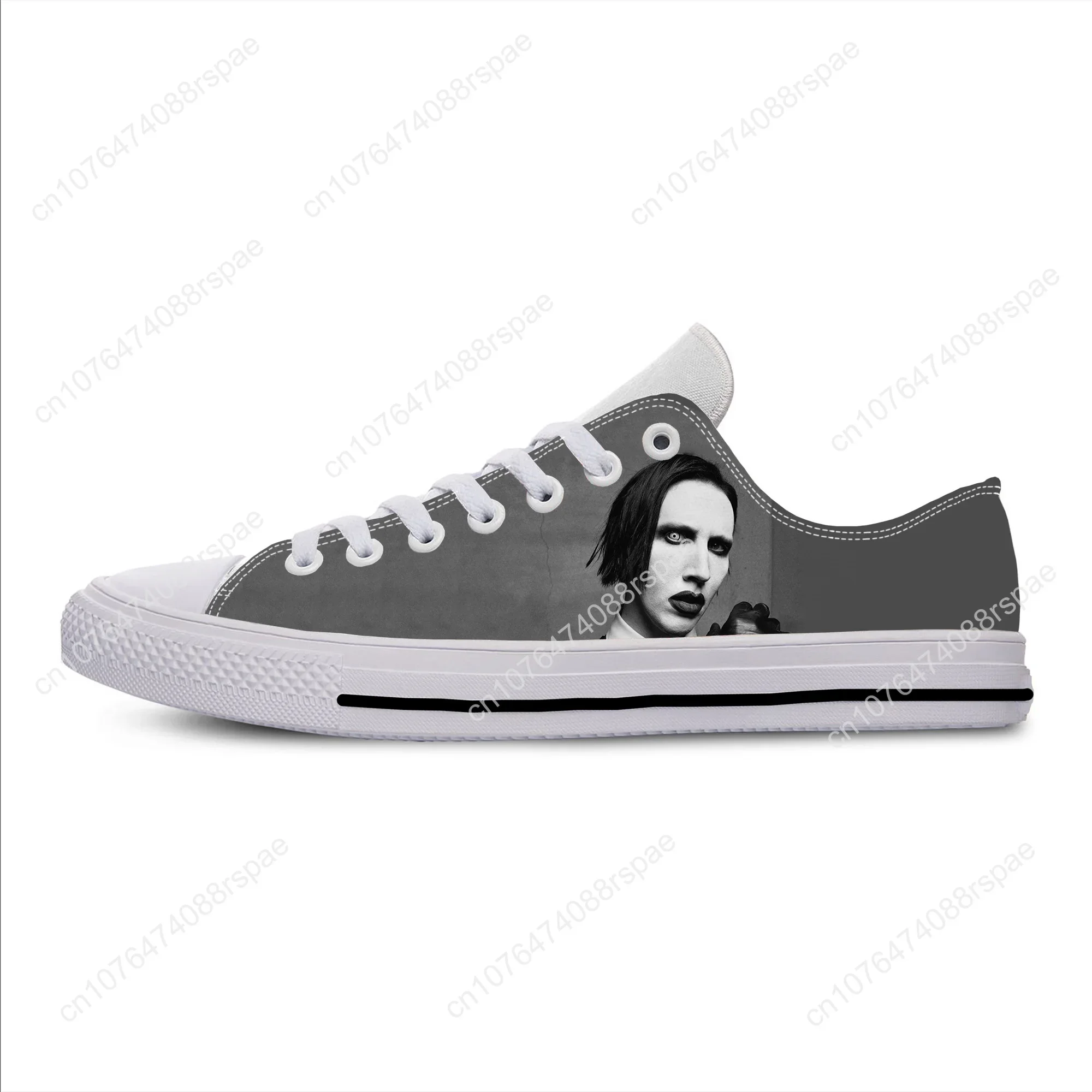 Hot Rock Band Muziek Zangeres Marilyn Manson Cool Casual Schoenen Lage Top Lichtgewicht Ademende Heren Dames Sneakers Nieuwste Boardschoenen