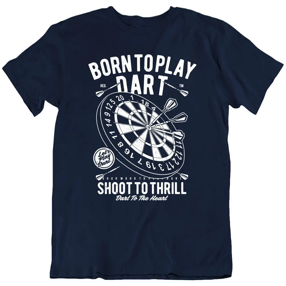 Born To Play Dart play gaming player game sports board Dartboard T Shirt Tee New