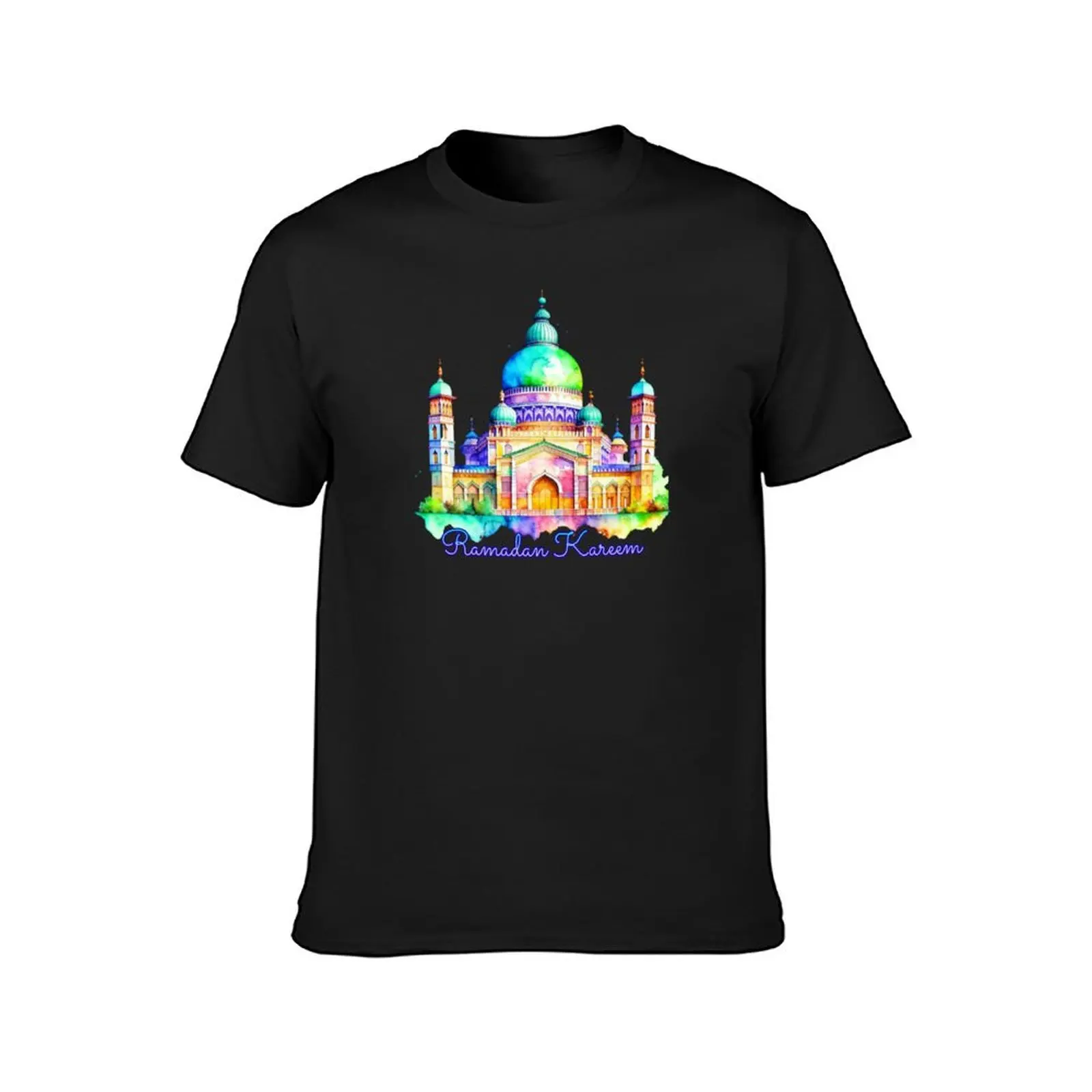 Watercolor Ramadan Mosque T-Shirt sublime customizeds tops blacks plain t shirts men