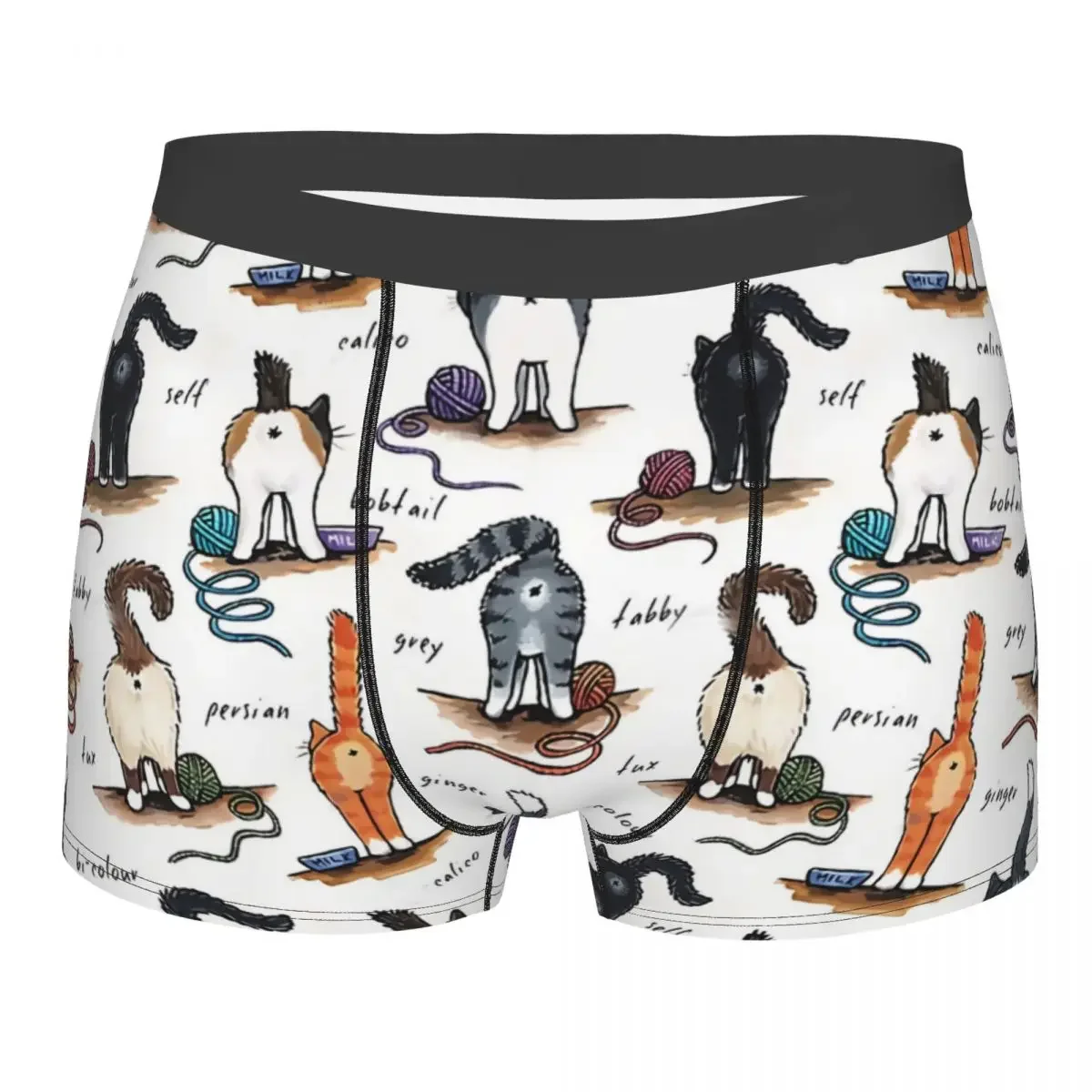 Cat Bums Man's Boxer Briefs Breathable Creative Underwear Top Quality Print Shorts Birthday Gifts