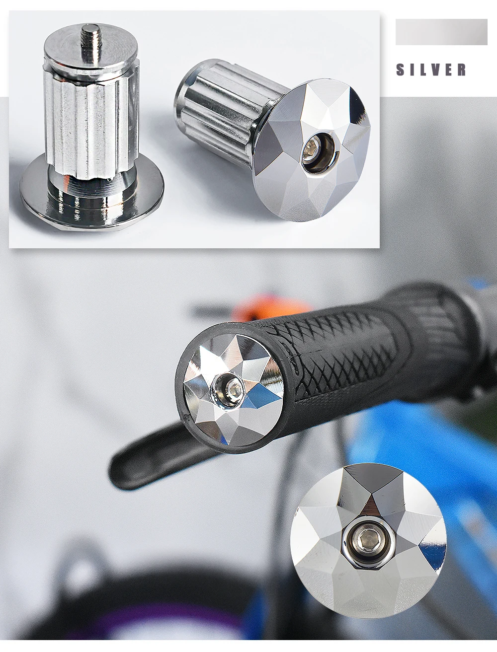 KRSEC1 Paar Mountainbike-Lenkerendstopfen aus Aluminiumlegierung, Lenkerendkappen für BMX, MTB, Fahrradgriffabdeckungen, Fahrradzubehör – Detail 8