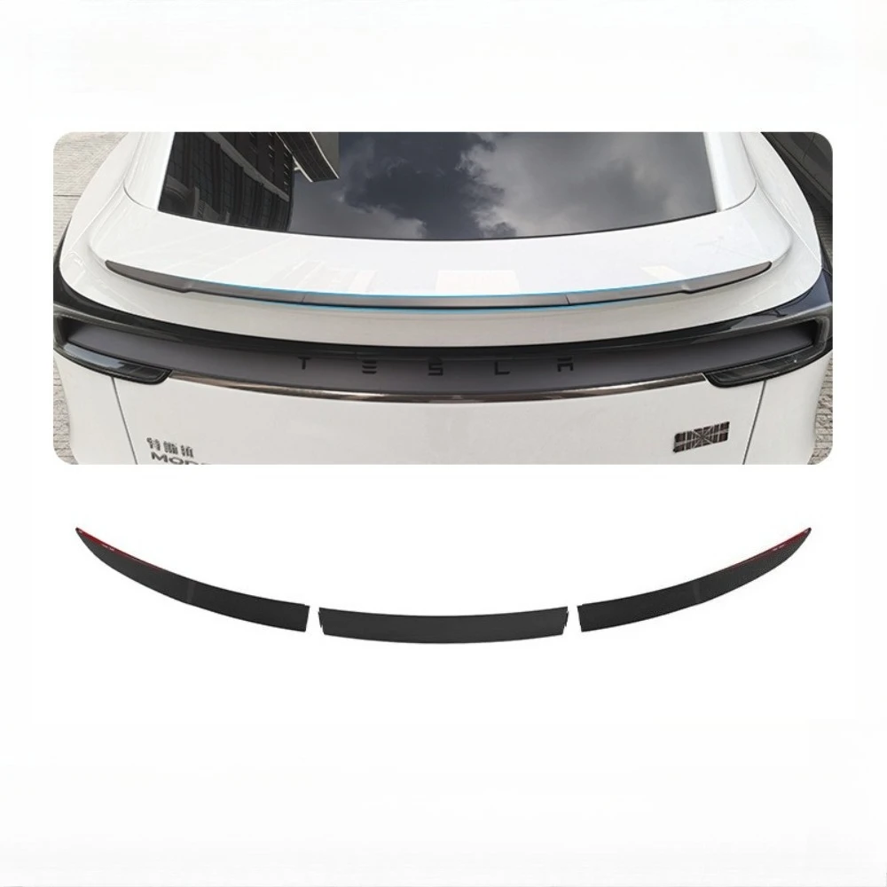 For Tesla Model Y Juniper 2025+ Rear ABS Segmented Spoiler Trunk Tail Wing Black Auto Modified Accessories