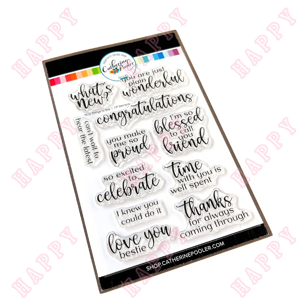 

Clear Stamps Nice Things to Say Sentiments DIY Scrapbooking Envelope Diary Photo Album Paper Decorative Craft Embossing Moulds