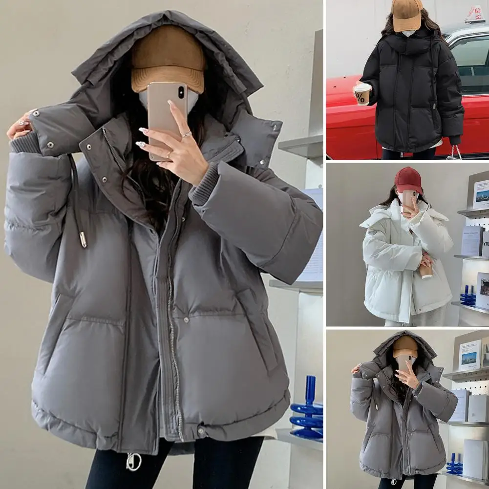 2024 New Style Korean Down Cotton Jacket Women Hooded Parkas Winter Padded Coat Thick Warm Loose Puffer Female Snow Wear Outwea