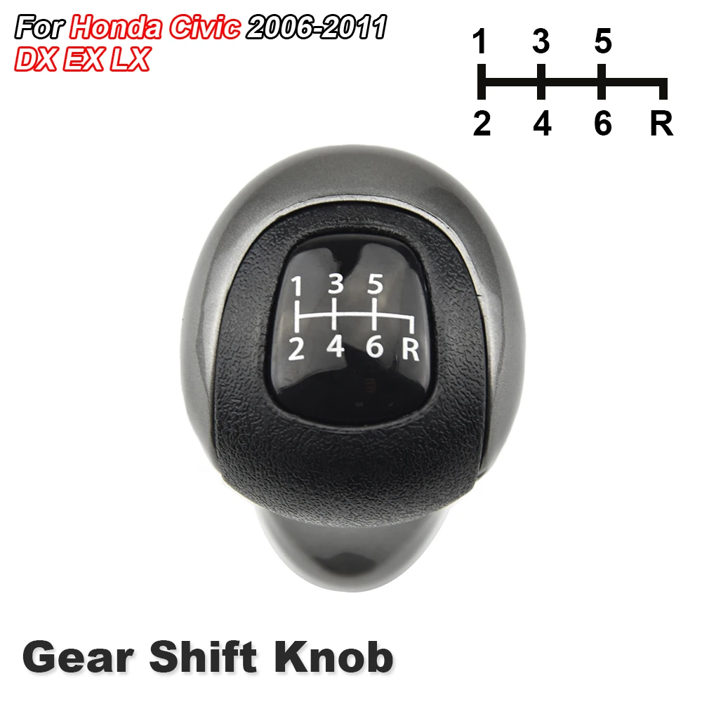 

Shift Head, 6 Speed Gear Shift Knob Manual Shift Ball Stick for Honda Civic 2006-2011 54102-SNA-A01