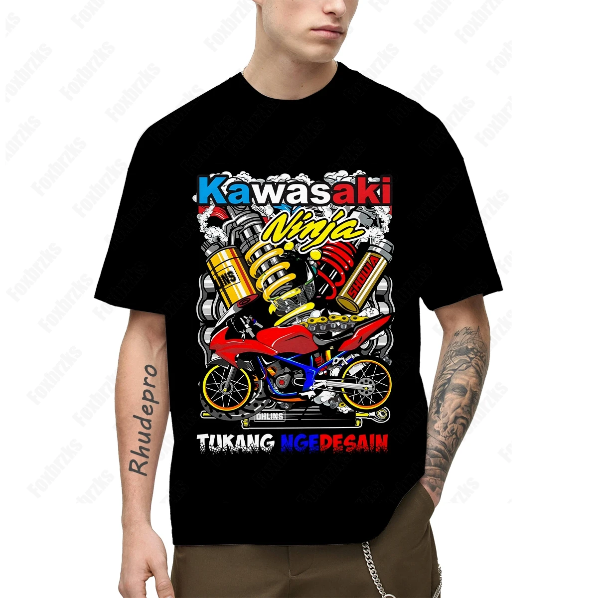 T-shirt de moto Kawasakis à manches courtes, vêtements de cyclisme décontractés purs, course d'été, demi-manches, polyvalent, nouveau, 2024