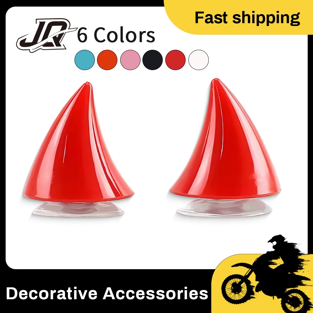 1 Pair Colorful Suction Cup Devil Horns Creative DIY Styling Decor Accessories For Motorcycle Motocross Bicycle Helmet
