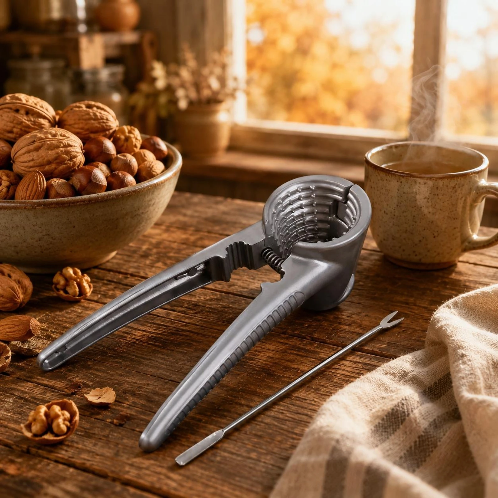 Picture 7: Plier Nutcracker Anti-Slip Coil Nutcracker Hazelnut Splitter Textured Handles Kitchen Tool Ergonomic Grip