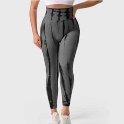 2PCS Tie Dye Yoga Pants Sport Leggings Women Seamless High Waist Push Up Woman Tights Fitness Workout Leggins Gym Clothing