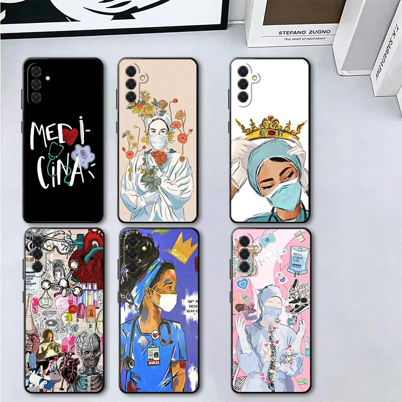 Doctor Nurse Cartoon Soft Phone Case for Samsung A17 A37 A57 A16 A26 A36 A56 A15 A25 A35 A55 A14 A24 A34 A54 A13 A23 A33 A53 A52