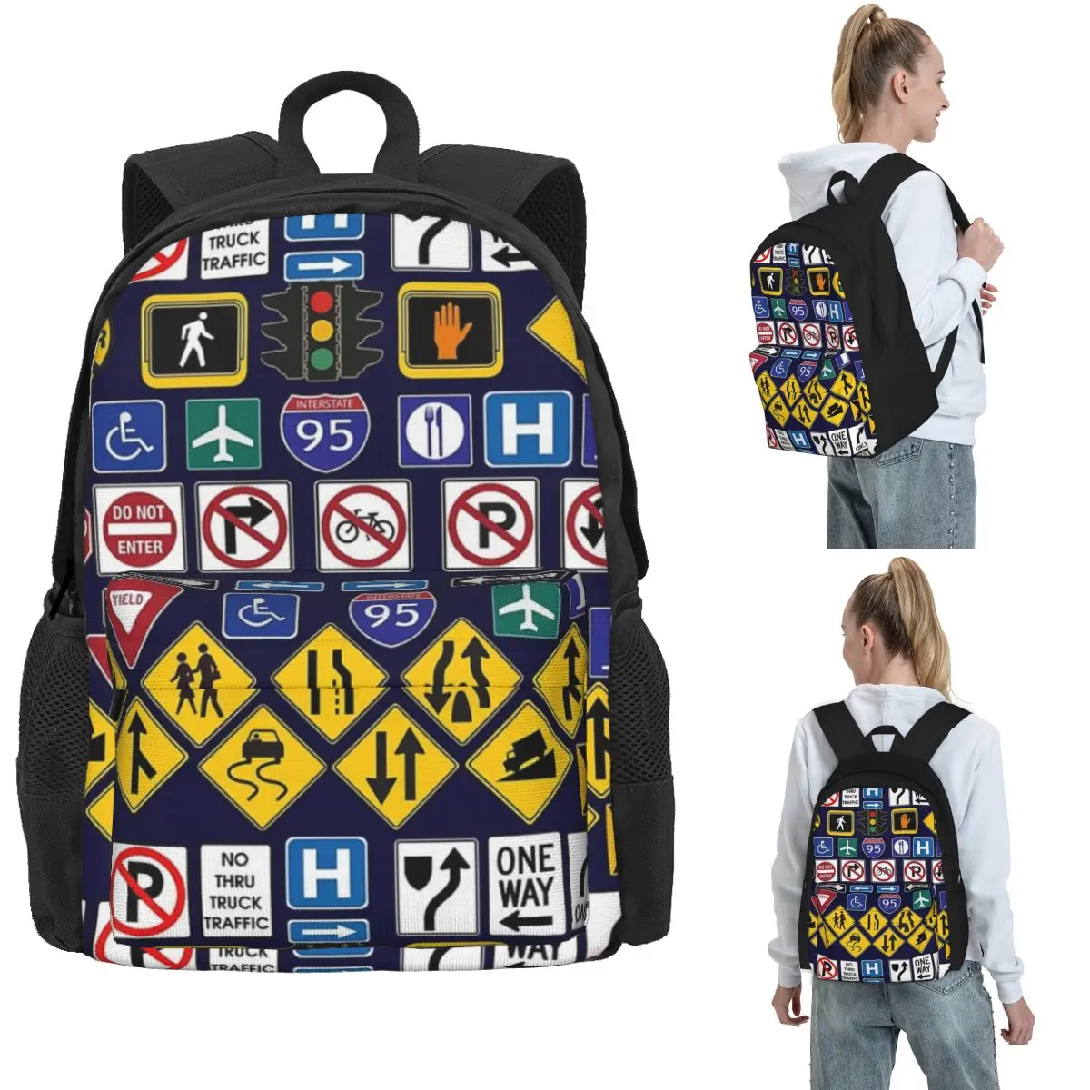 

Дорожные знаки, знаки регламентов Рюкзаки Сумка для книг для мальчиков и девочек Детские школьные сумки большой вместимости Дорожный рюкзак Сумка на плечо