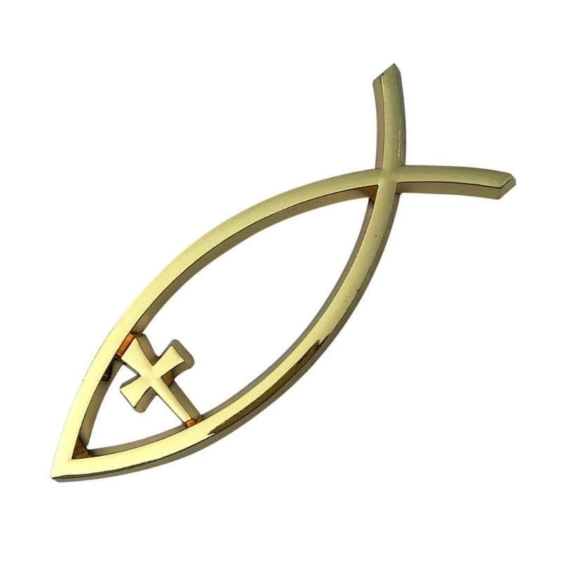 Faith Inspired Car Window Stickers Ichthys Fish Designs Adhesive Savior Fish Stickers for Laptops & Home Appliances