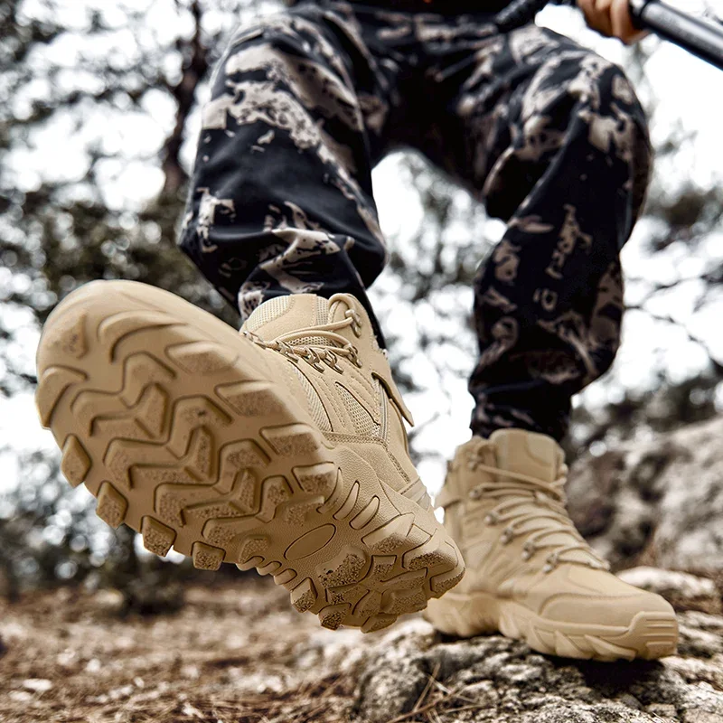 Botas tácticas militares para hombre, zapatos casuales del ejército, Botas de senderismo, zapatillas deportivas y mocasines de ocio, deportes de plataforma