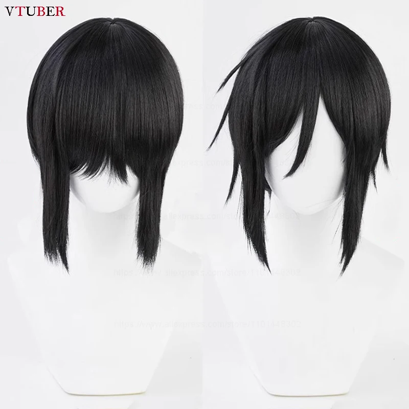 Sebastian Michaelis Cosplay Wig Anime Black Short Scalp Wig Heat Resistant Synthetic Hair Halloween Party Wigs + Wig Cap