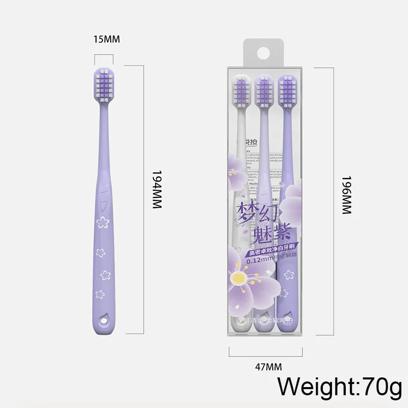 High Density Sakura Adult Toothbrush Couple Student Household Soft Bristled Toothbrush Individual Packing Wide Head Oral Care