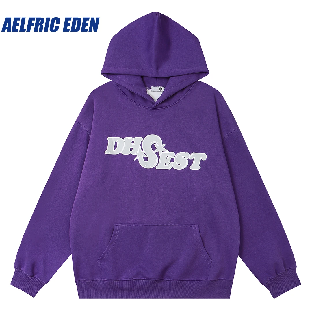 Aelfric Eden Letter Plastisol Printing Hoodie 2023 Men Hiphop Sweatshirt Harajuku Streetwear Pullover Casual Cotton Loose Hooded