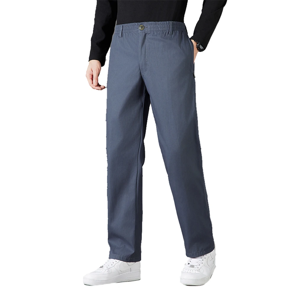 กางเกงขายาวลำลองทรงตรงผ้าฝ้ายสำหรับผู้ชาย กางเกงคาร์โก้ทำงาน กางเกงเดรส มีกระเป๋าซิป กางเกงเดินป่า ตกปลา กางเกงทำงานกลางแจ้ง