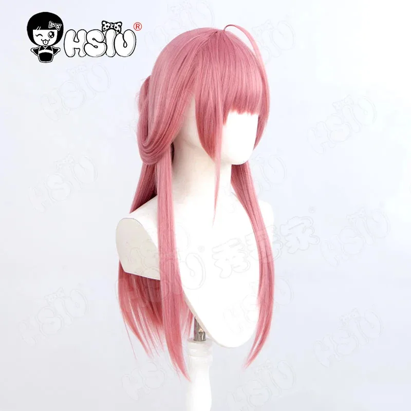 Peluca de Cosplay Rikuhachima Aru HSIU 60CM pelo largo rosa ahumado peluca sintética resistente al calor + gorro de peluca juego archivo azul peluca cosplay